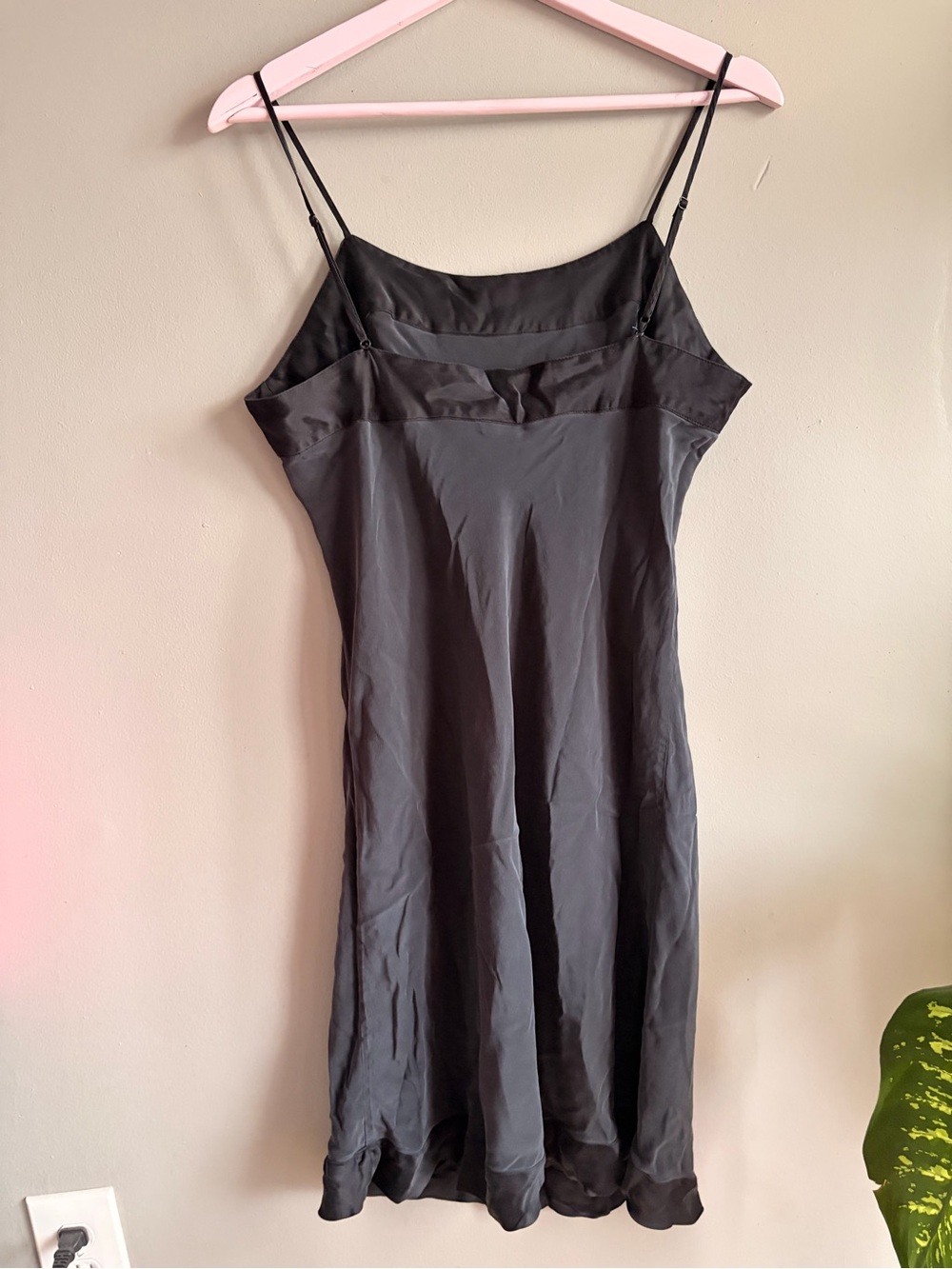 Black Satin Slip Dress - Picture 2 of 4